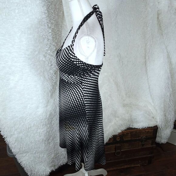 PAPAYA BLACK & WHITE POLKA-DOT HALTER DRESS SZ.S EUC - Picture 5 of 8